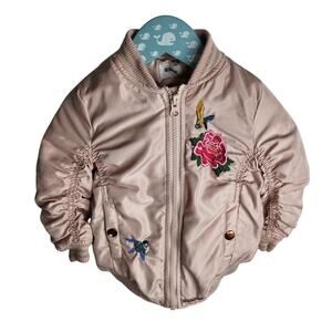 Hudson Toddler Girls Size 3T‎ Puffer Bomber Embroidered Jacket Light Pink